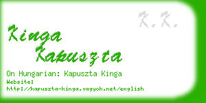 kinga kapuszta business card